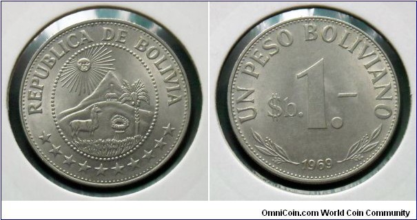 Bolivia 1 peso.
1969