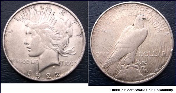 Silver 1922-D Peace Dollar Eagle Nice Grade Toned Circ Classic Go Here:

http://stores.ebay.com/Mt-Hood-Coins