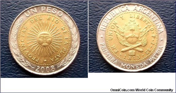 2008 Argentina Peso KM#112.1 First Coin Design Sun Face Gem BU Coin Go Here:

http://stores.ebay.com/Mt-Hood-Coins
