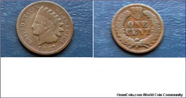 1887 Indian Head Cent Nice Full Date Circulated Philadelphia Mint Coin 
Go Here:

http://stores.ebay.com/Mt-Hood-Coins