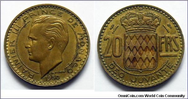 Monaco 20 francs.
1950