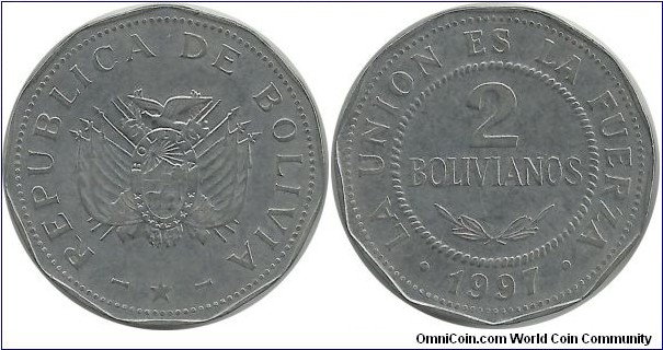 Bolivia 2 Bolivianos 1997