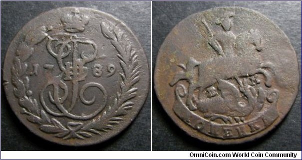 Russia 1789 1 kopek, mintmark EM. Weight: 8.56g