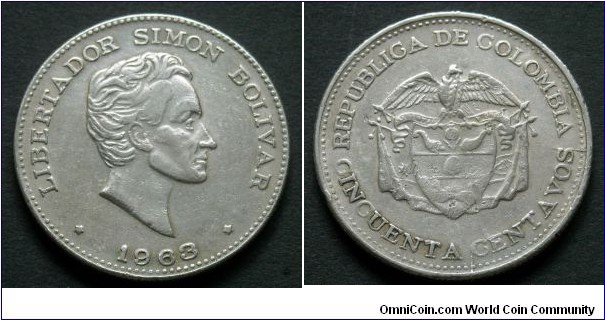 Colombia 50 centavos.
1963