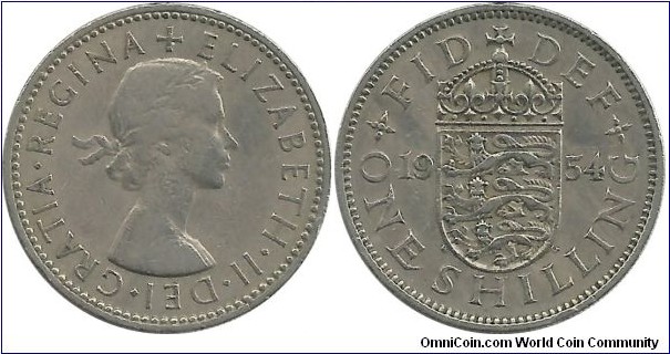 U.Kingdom 1 Shilling 1954-English