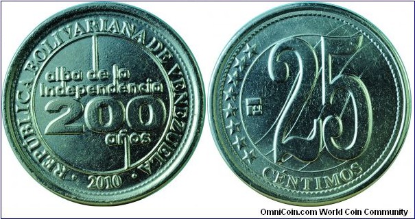 Venezuela25Centimos-200yrsIndependen-y99-2010