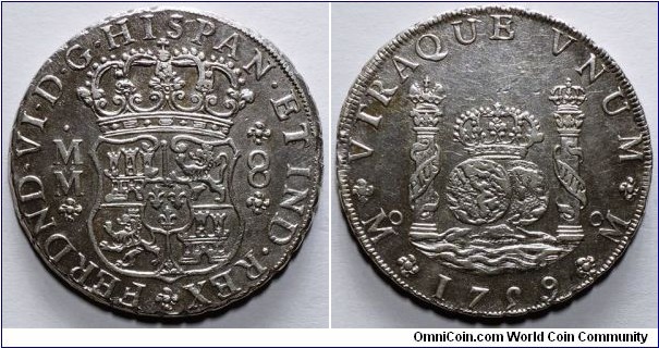 Spanish colonial, Mexico, Ferdinand VI, 8 Reales, 1759. Assayer: M.M., Mexico city mint. KM# 104.2.