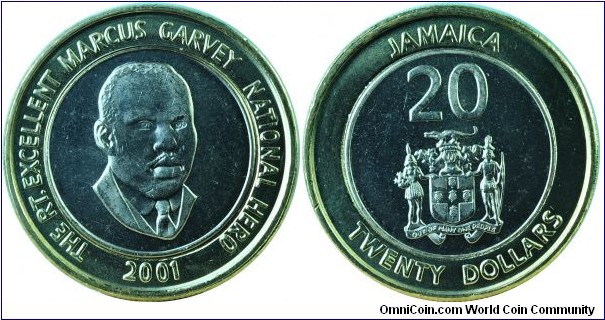 Jamaica20Dollars-km182-2001