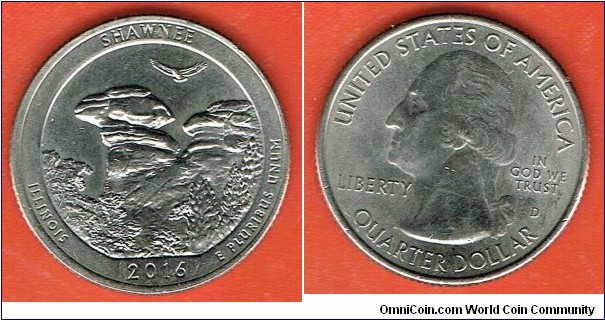 Quarter Dollar - America the Beautiful series - Shawnee National Forest, Illinois. denver mint