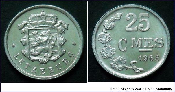 Luxembourg 25 centimes. 1965