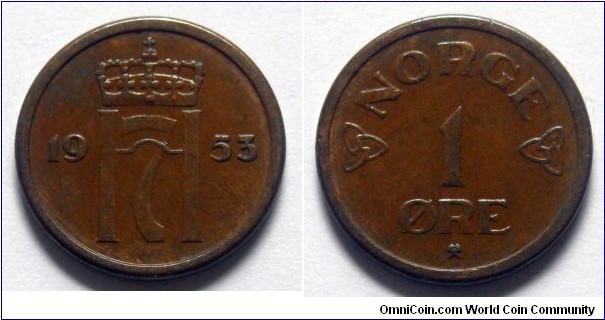 Norway 1 ore.
1953