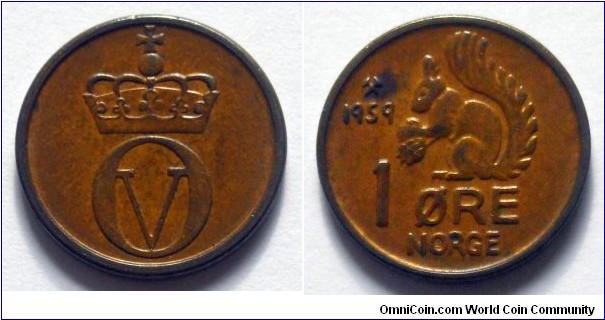 Norway 1 ore.
1959
