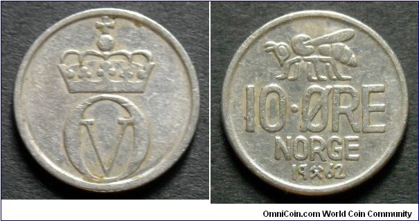 Norway 10 ore.
1962