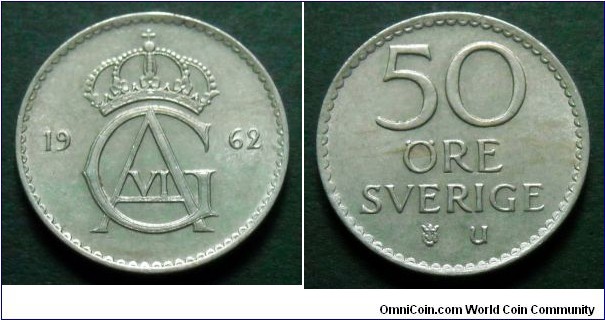 Sweden 50 ore.
1962