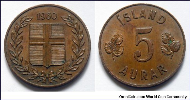 Iceland 5 aurar.
1960