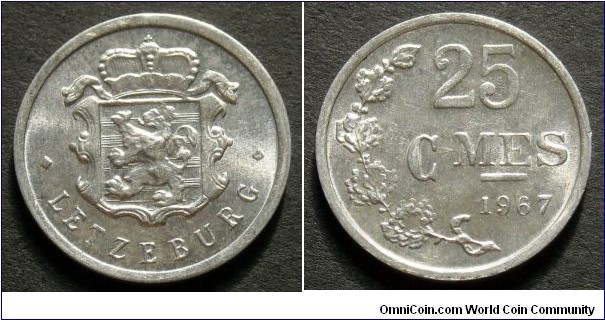 Luxembourg 25 centimes. 
1967