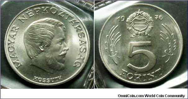 Hungary 5 forint from 1976 annual coin set.