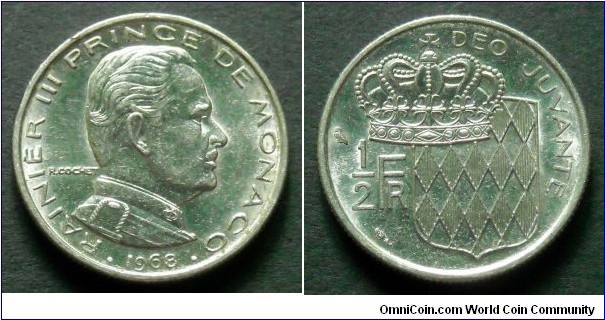 Monaco 1/2 franc.
1968