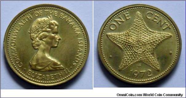Bahamas 1 cent.
1972, Franklin Mint.
