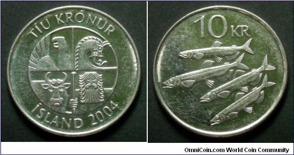 Iceland 10 krónur.
2004