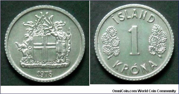 Iceland 1 króna.
1973, Al.