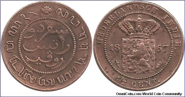 NederlandschIndie ½ Cent 1857