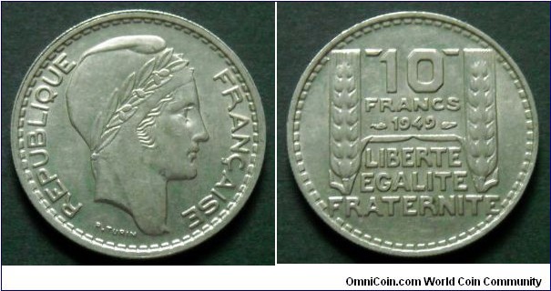 France 10 francs.
1949