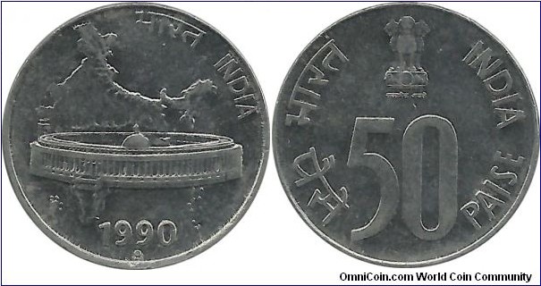 India-Republic 50 Paise 1990(N)