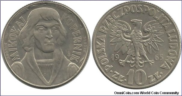 Poland 10 Zlotych 1965-Mikolaj Kopernik