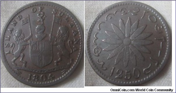 1834 token keping in VF grade, isle of sultana