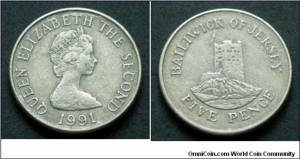 Jersey 5 pence.
1991