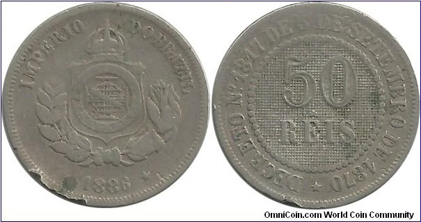 Brasil-Empire 50 Reis 1886
