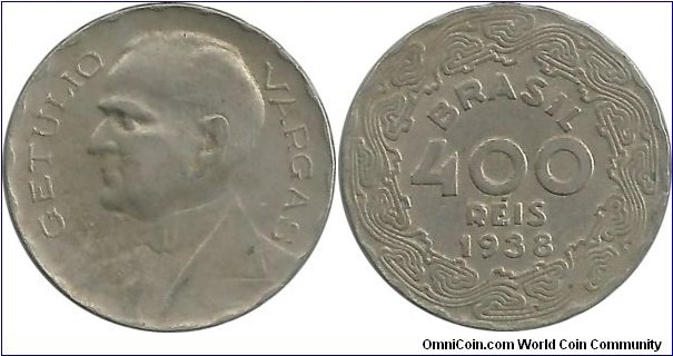 Brasil 400 Reis 1938 - Getulio Vargas
