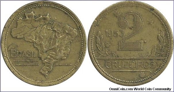 Brasil 2 Cruzeiros 1953