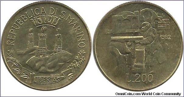 SanMarino 200 Lire 1982
