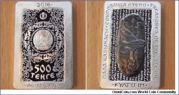 500 Tenge - Kultegin - 31.1 g 0.925 silver Proof - mintage 5,000