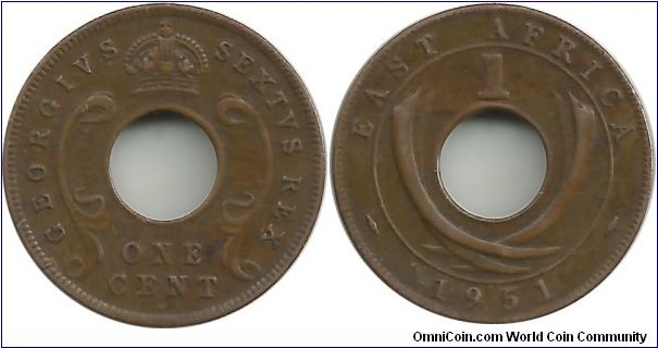 B.EastAfrica 1 Cent 1951H