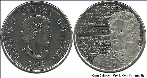 Canada 25 Cents 2013 - de Salaberry