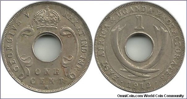 EastAfrica & Uganda Protectorate 1 Cent 1912H