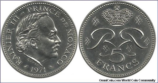 Monaco 5 Francs 1971