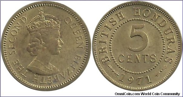 British Honduras 5 Cents 1971
