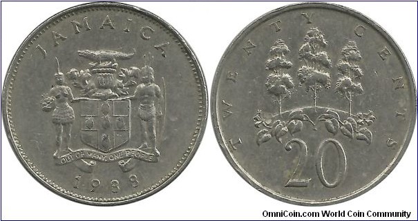 Jamaica 20 Cents 1988