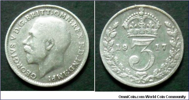 3 pence. 1917, Ag 925.
