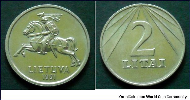 Lithuania 2 litai.
1991