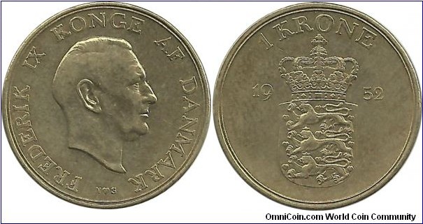 Denmark 1 Krone 1952