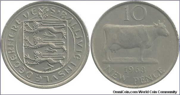Guernsey 10 Pence 1968