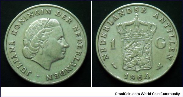 Netherlands Antilles 1 gulden. 1964, Ag 720.