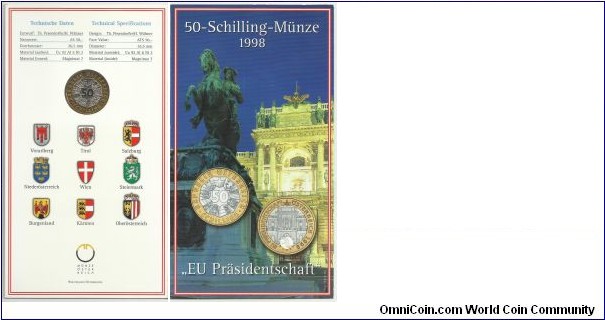Austria 50 Schilling 1998-Austria's Presidency of EU