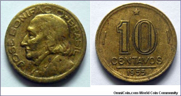 Brazil 10 centavos.
1955