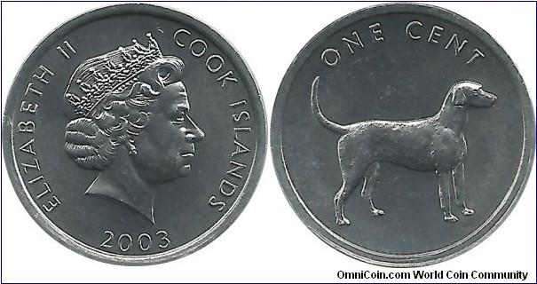 CookIslands 1 Cent 2003-Dog2